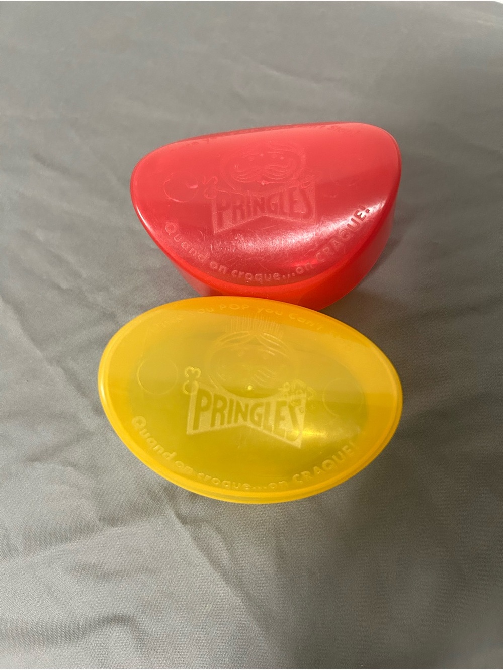 Pringle Red and Yellow Snack Containers - Set of 2